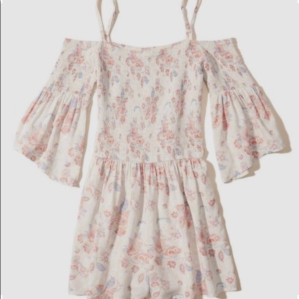 Hollister smocked cold shoulder romper